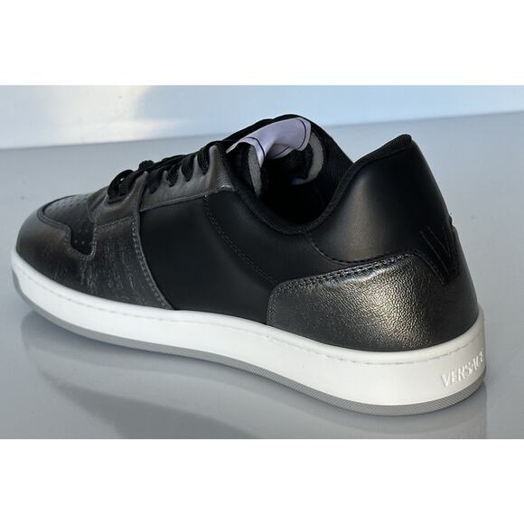 Versace Medusa Men’s Black/Silver Leather Sneakers 8.5 US (41.5) 1013377 IT NIB - Picture 6 of 15